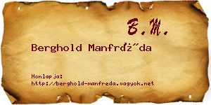 Berghold Manfréda névjegykártya
